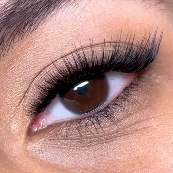 Hybrid lash extensions — mix of classic and volume, Lashes & Brows by AJ